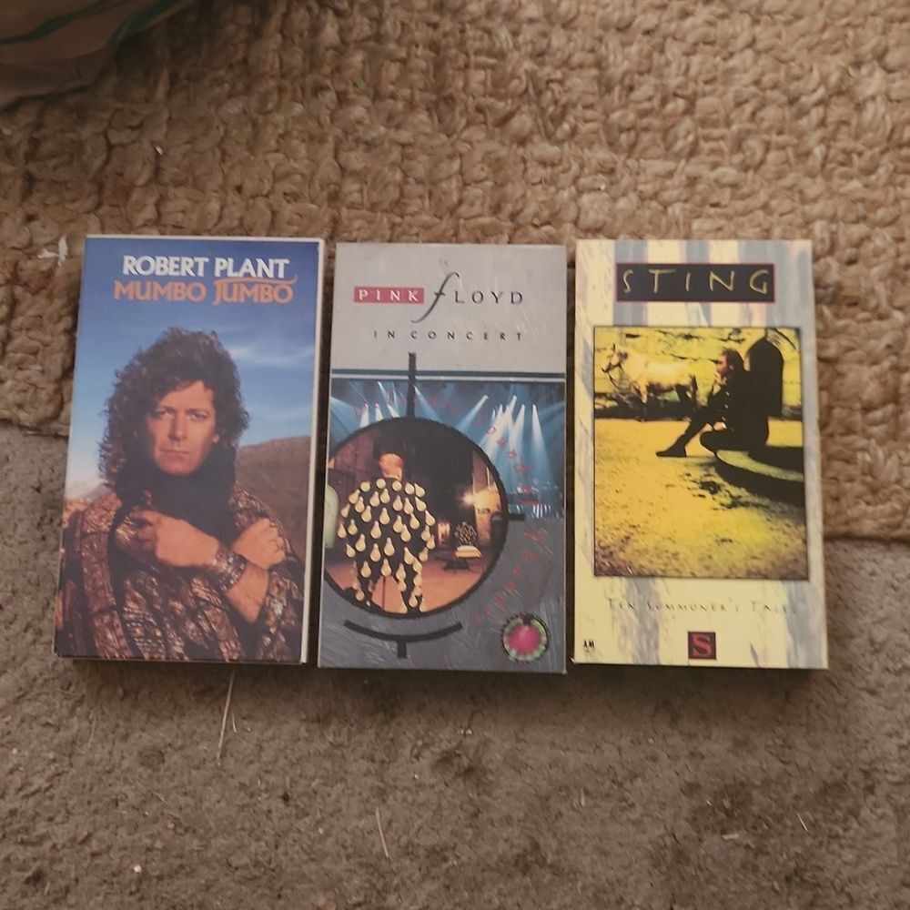 Pink Floyd, Sting, Robert Plant Concert VHS Tapes